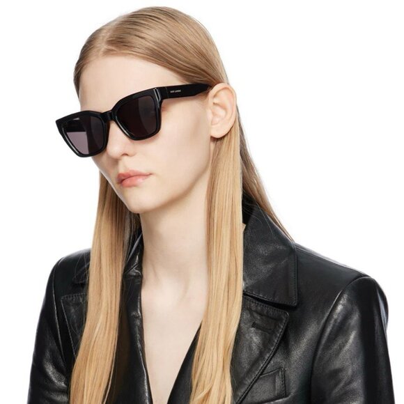 NEW SAINT LAURENT SL 641 001 BLACK GREY CAT EYE SUNGLASSES SL641 001 EYEWEAR - Picture 2 of 4